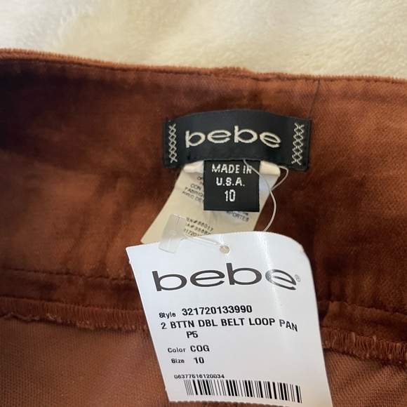 Bebe Y2K Chocolate Brown Velour Boho Pants - Picture 5 of 8
